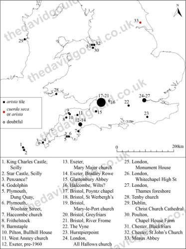 Distribution of medieval Spanish tiles