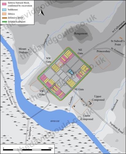 Exeter's Roman fortress in its setting