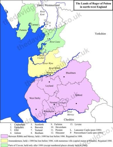 Lands of Roger of Poitou in the 11th century