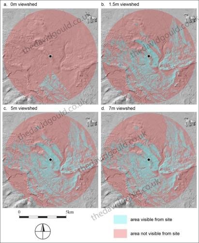 Viewshed analysis of early medieval lordly centre at Healaugh, Yorks.